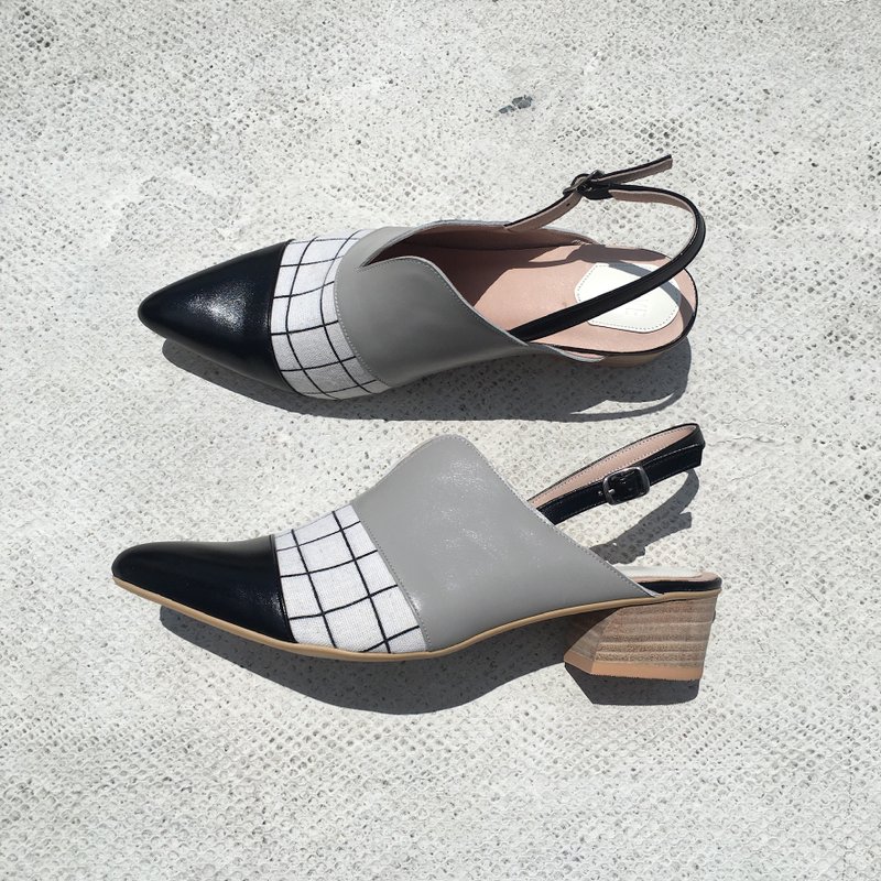 Mule shoes 【CLAVE】 JAZZ - รองเท้าส้นสูง - หนังแท้ สีดำ