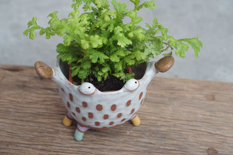 Crab plant pot handmade ceramic - 盆栽/植栽 - 陶 多色
