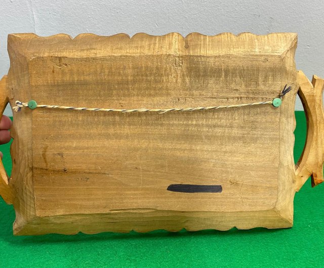 ヴィンテージ手彫り木製トレイ/フランス