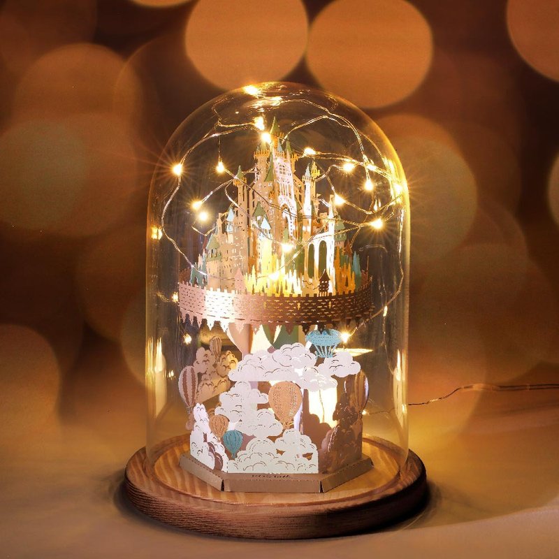 【X'mas】Floating Castle Glass Bell Jar with LED Candle (AF-05 + LM-52) - ของวางตกแต่ง - วัสดุอื่นๆ 