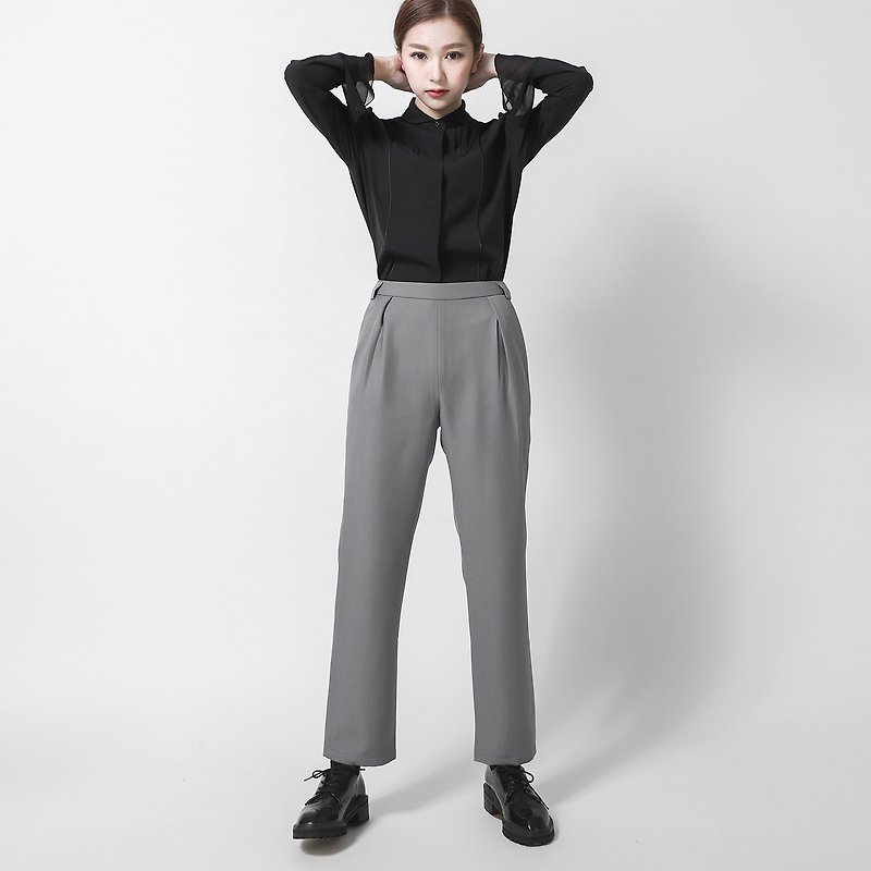 Prague bi-fold suit pants _6AF302_ gray - Women's Pants - Cotton & Hemp Gray
