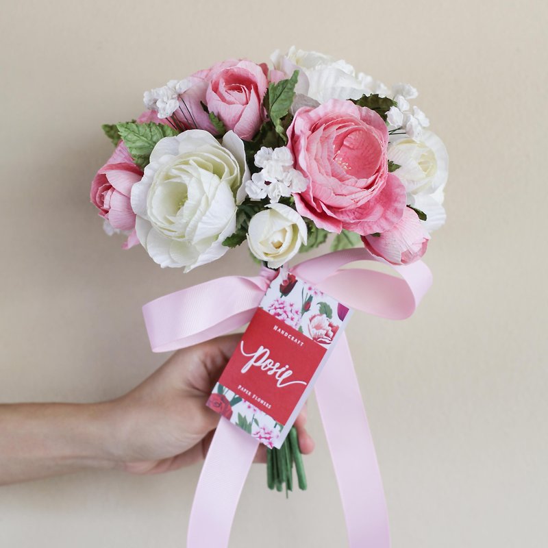 VB102 : Valentine's Day Bouquet, Sweet Candy Pink - 植栽/盆栽 - 紙 粉紅色