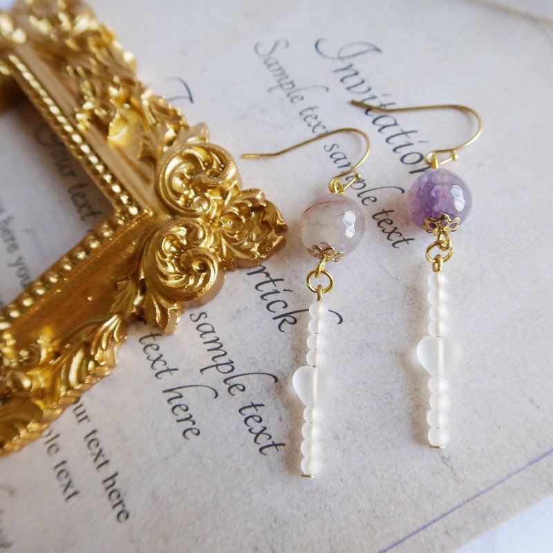 **Limited**natural stone dragon purple agate crystal earrings - Earrings & Clip-ons - Gemstone 