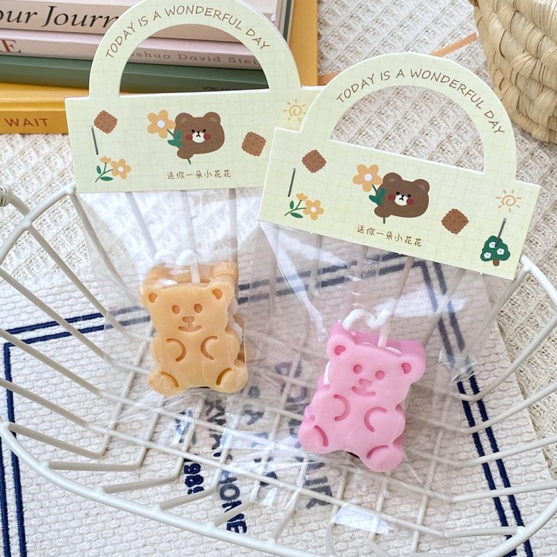 [Dessert Series] Bear Sandwich Wax, Wax Wedding Souvenirs/Style Candles/Textured Souvenirs - เทียน/เชิงเทียน - ขี้ผึ้ง 