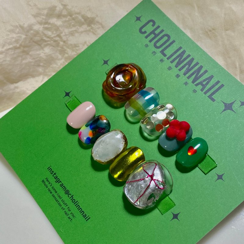 K10秋天遊樂園—客製化手作穿戴式美甲片 - 其他 - 其他材質 多色