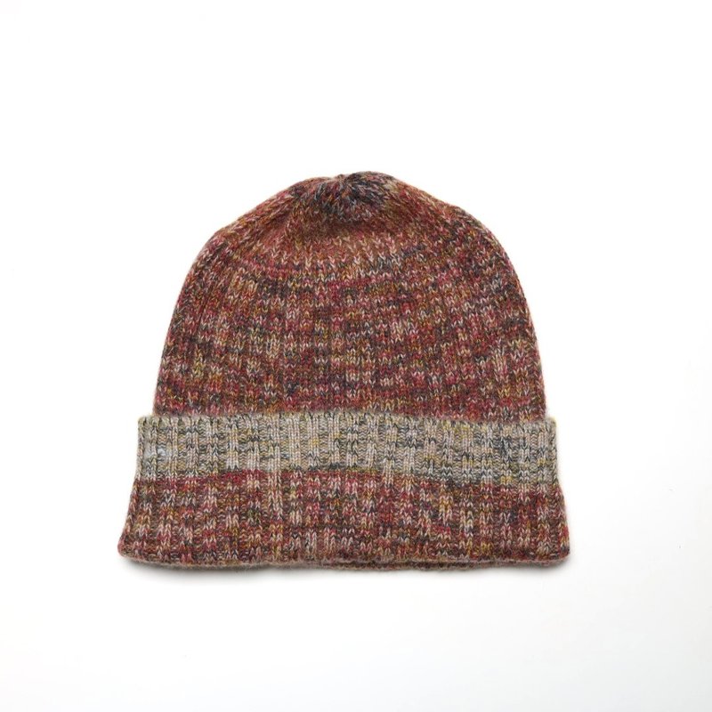 キッズ/大人向けカシミヤウォームカーキグリーン純カシミヤ100%ロールアップワッチキャップ｜ミニマルスタイル - 帽子 - ウール ブラウン