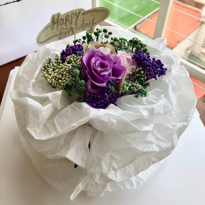 Eternal Life Cake-Birthday Gifts, Qixi Festival Gifts, Bouquet Cakes Can Be Customized Souvenir Party - Dried Flowers & Bouquets - Plants & Flowers Purple