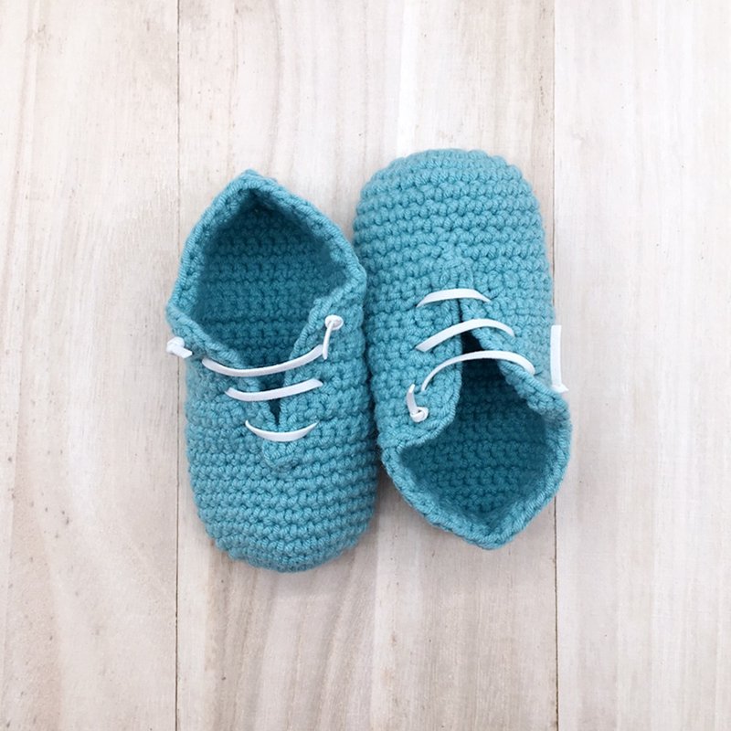 Slip-On Baby Booties, Crochet Shoes, Socks, Sneaker, Boots, Footwear for Kids - 嬰兒鞋/學步鞋 - 棉．麻 藍色