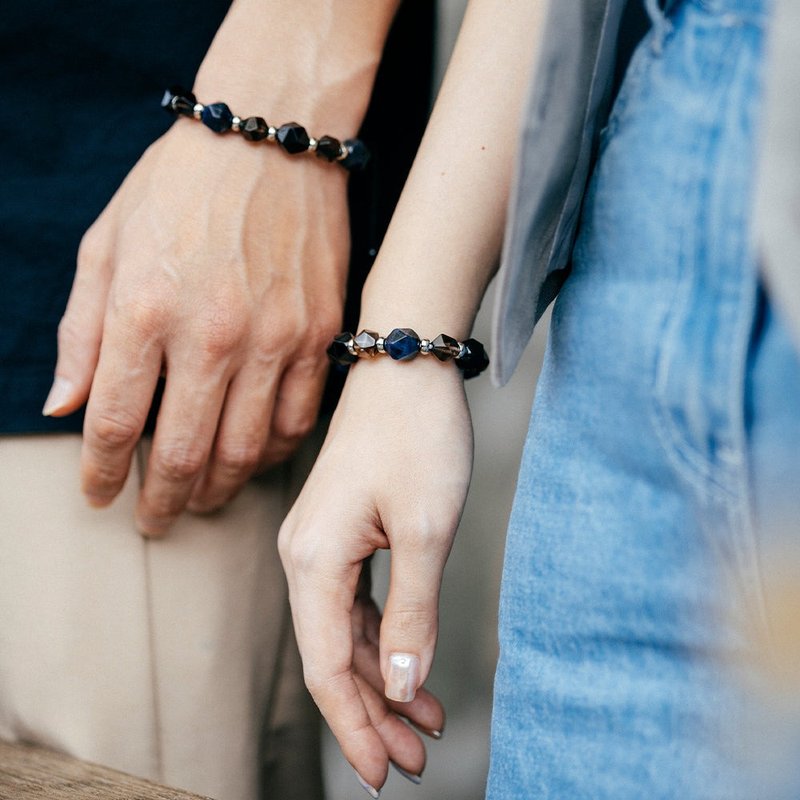 【Montagne】Black Tea Soda | Tea Crystal. obsidian. blue Stone| basic style - Bracelets - Other Materials 