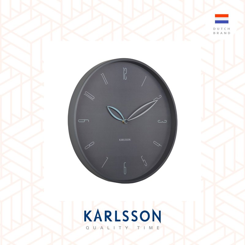 荷蘭Karlsson, Wall clock 40cm Petals dark grey 花瓣掛鐘深灰 - 時鐘/鬧鐘 - 其他金屬 灰色