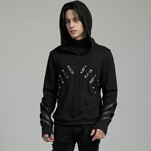 PUNK RAVE 龐克刺客教團鉚釘連帽衛衣 / 寬鬆版型