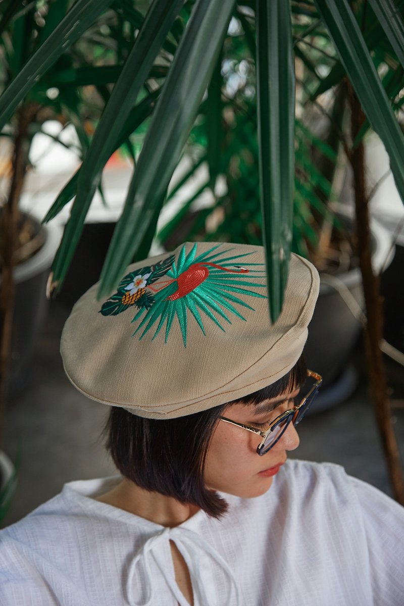 PALINI Beret Hat - Beige - Hats & Caps - Cotton & Hemp Khaki