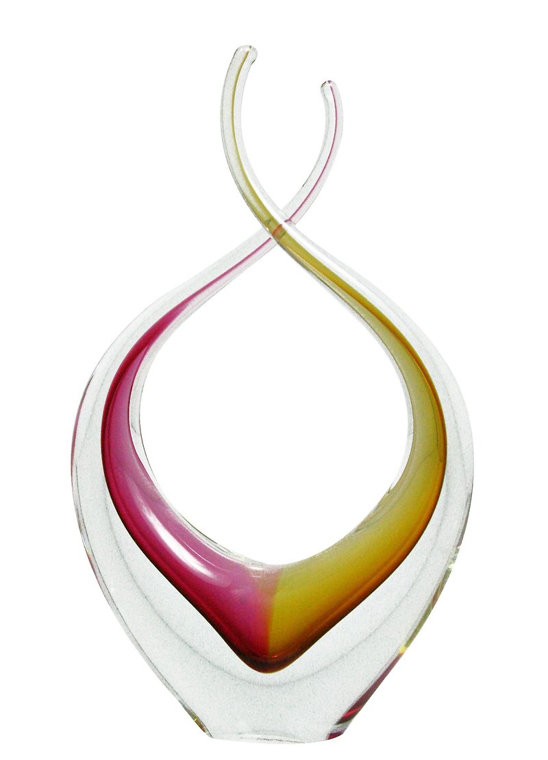 Blend-big-pink yellow-glass - Items for Display - Colored Glass Multicolor