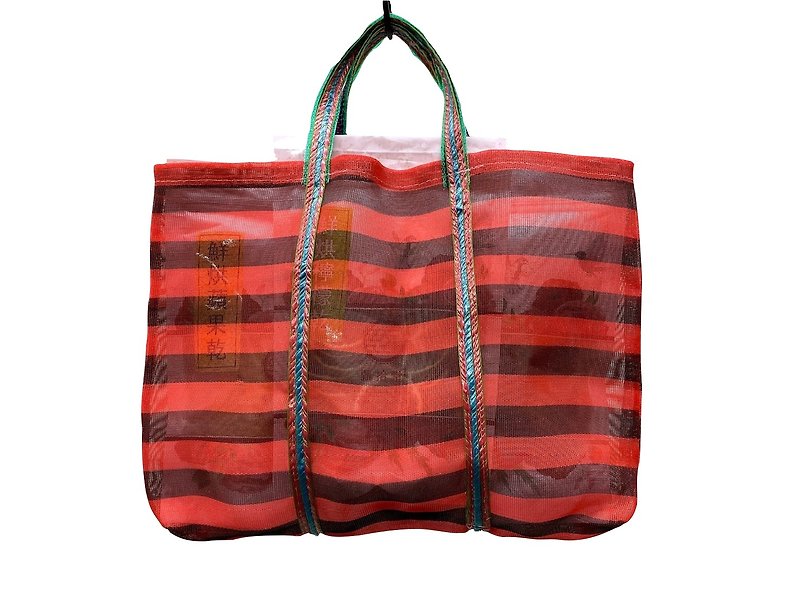 [Gift Bag] Black and Red Striped Eggplant Paper Bag (No. 3) - Handbags & Totes - Plastic 