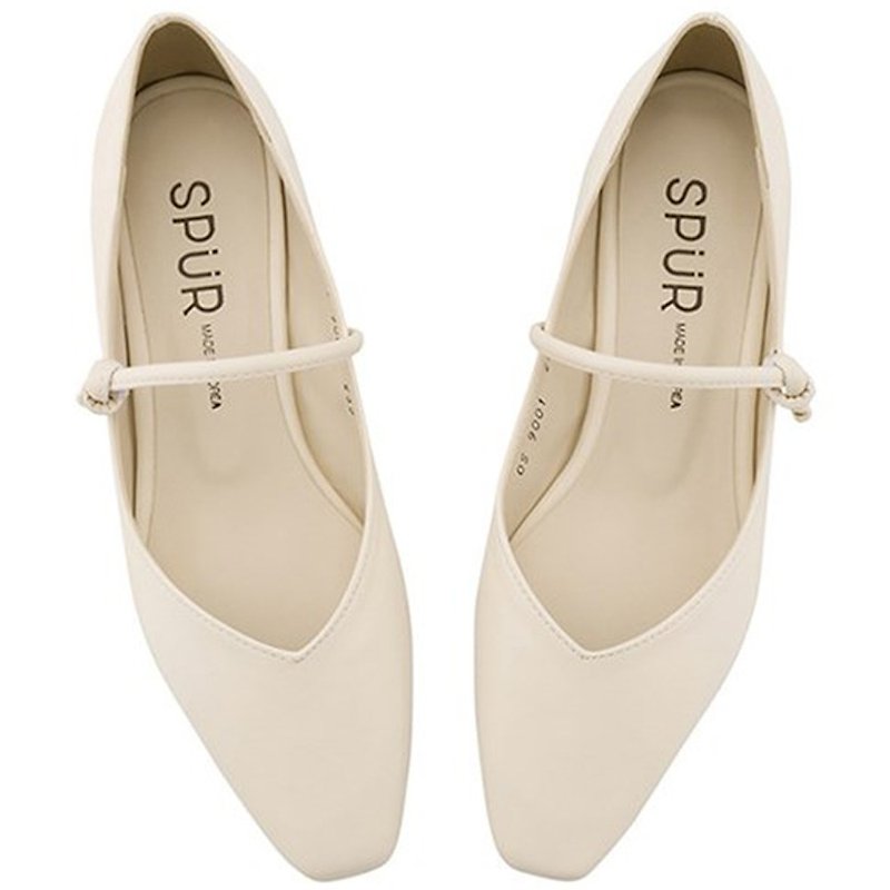 SPUR String maryjanes Flats OS9001 IVORY - Women's Leather Shoes - Faux Leather 