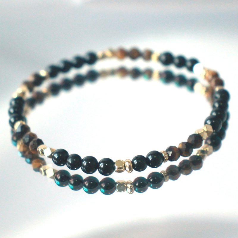 Black Tourmaline Bracelet | Stone| Lucky | Good Luck | Stabilize Emotions | Avoid Evil | Eliminate Negative Energy - สร้อยข้อมือ - คริสตัล สีดำ