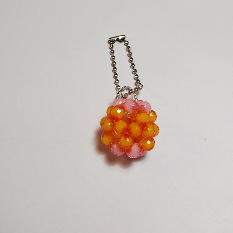 Multicolor Ball Bead Key chain - Charms - Plastic Orange