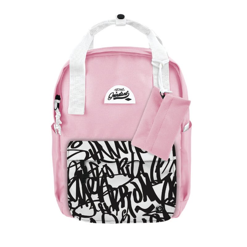 Grinstant ミックス＆マッチ 取り外し可能な13インチバックパック - ドリームシリーズ (ピンクとグラフィティ) - リュック・バックパック - ポリエステル ピンク