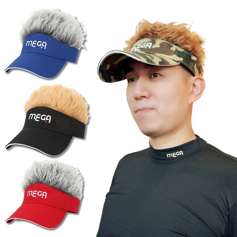 【MEGA GOLF】日本款潮流假髮帽高爾夫帽 - 帽子 - 其他材質 黑色