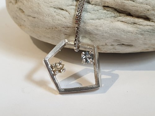 C.L Studio Oˋre Jewelry 設計師款 公主方切割 藍寶石 925純銀項鍊 可客訂