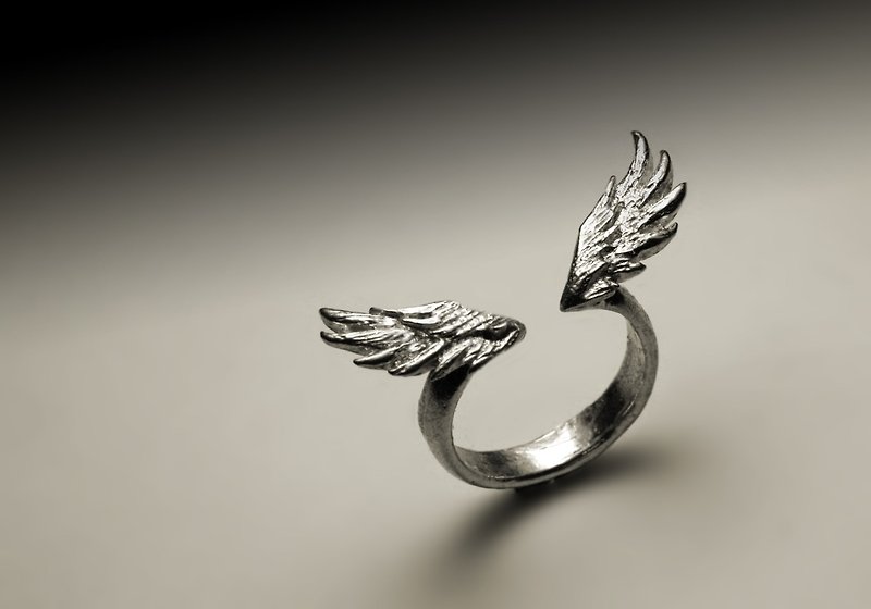 Open small wings ring - General Rings - Other Metals Silver