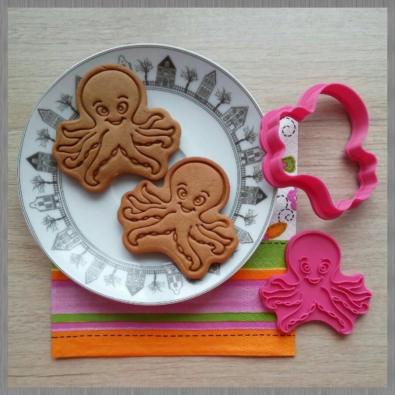 Cookie Cutter Octopus. Stamp and Cutter - อาหาร/วัตถุดิบ - พลาสติก 