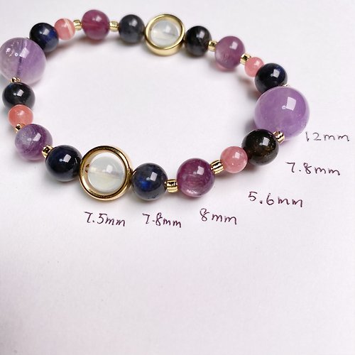 Hoshino Jewelry Kan 紫水晶 健康運 事業運 天然水晶 日本手作 禮物 能量石手鍊