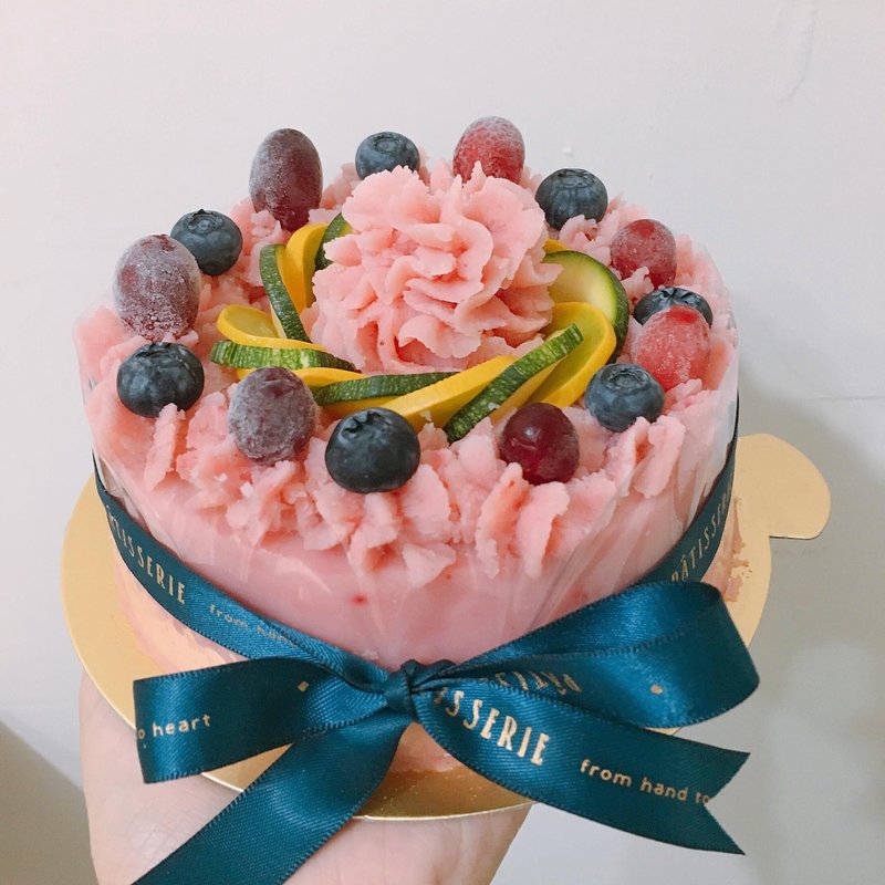 狗狗貓咪鮮食--6吋雙莓馬鈴薯生日蛋糕(純肉製作) - 貓罐頭/鮮食 - 新鮮食材 
