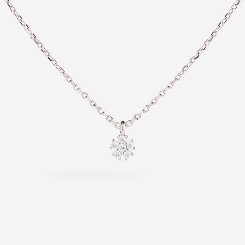 Beautiful Flower Sterling Silver Necklace_Classic White| Delicate. delicate. Sweet and wild - สร้อยคอ - เงินแท้ ขาว