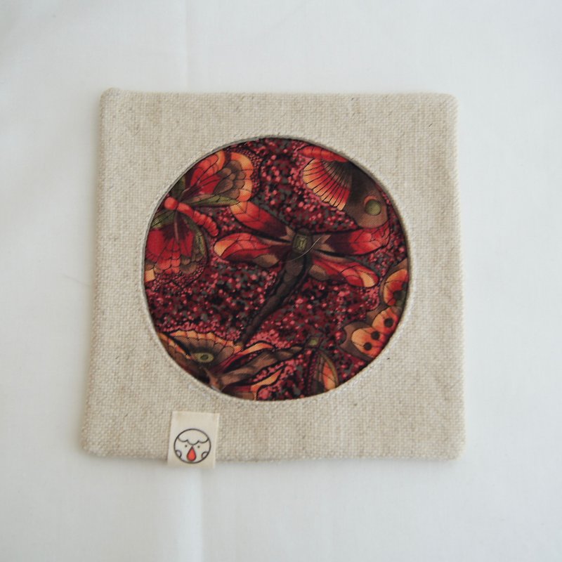 Starbucks enlarged Japanese-style round center coaster cotton Linen ancient cloth two into each one color - Other - Cotton & Hemp Multicolor
