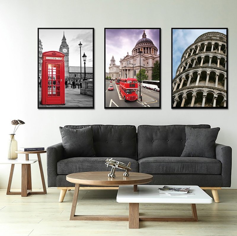 London Feelings_Paintings_Photography Series_Made in Taiwan and shipped within two working days - Posters - Cotton & Hemp Red