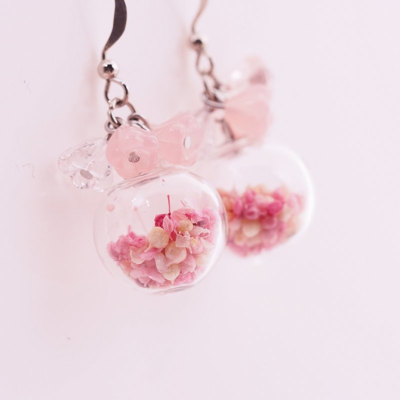 OMYWAY Handmade Dried Flower -  Artificial Glass Beads earrings 1.4 - Earrings & Clip-ons - Glass Red