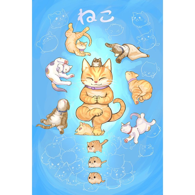 Blanket Series-Sleeping Cat, Cat, Yoga, Shiba Inu - Blankets & Throws - Polyester 