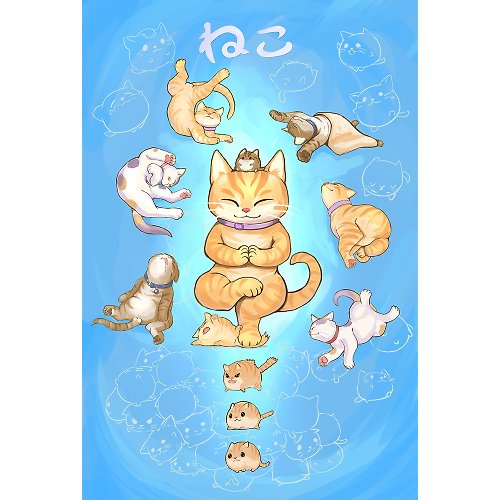 雙夏 毛毯系列 - 睡貓 貓咪 瑜珈 柴犬