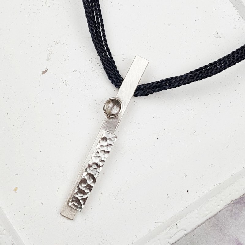 Drip_925 Sterling Silver Necklace Wax Rope Handmade Metalworking Gift - สร้อยคอ - เงินแท้ สีเงิน