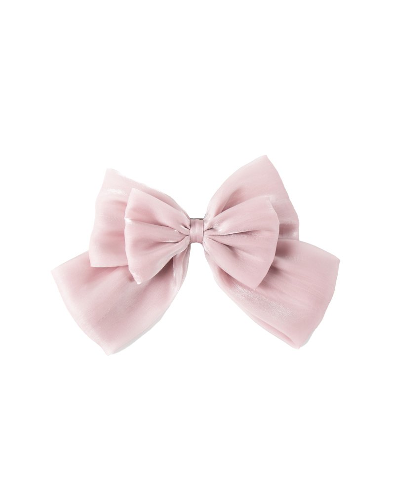 [LADY] Princess Yarn Butterfly Yarn Dress Hair Accessories Spring Clip Bean Paste Powder - Hair Accessories - Silk Pink