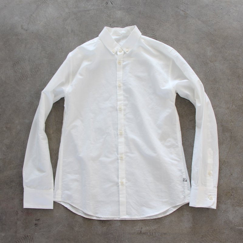 Cotton linen shirt white · unisex size 3 - Men's Shirts - Cotton & Hemp White