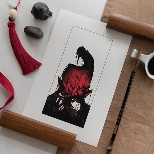 Forget About Regrets Art Print Dark Lotus inspired by Mo Dao Zu Shi /A4/ Directly from the Artist
