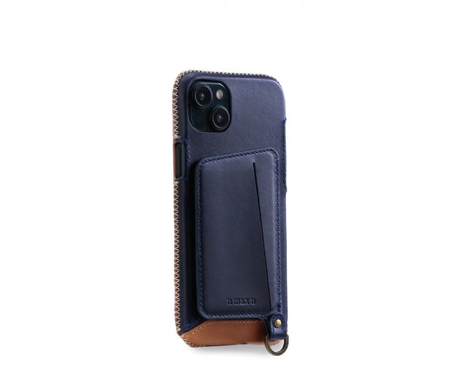 iPhone15 Plus 磁気スタンディングカードポケットフォンレザー