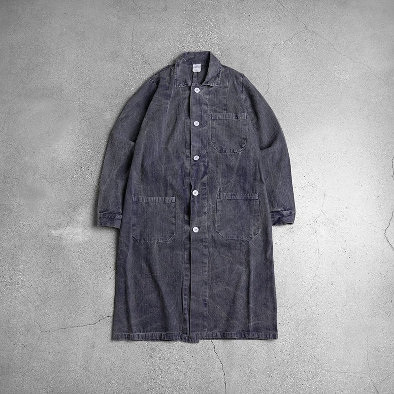 Vintage Czech Military Work Jacket - เสื้อโค้ทผู้ชาย - ผ้าฝ้าย/ผ้าลินิน สีน้ำเงิน