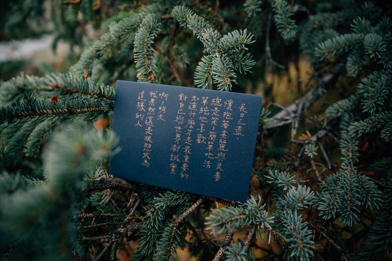 Pastoral songs and smoke. The long day has ended text postcard green island - Cards & Postcards - Paper 