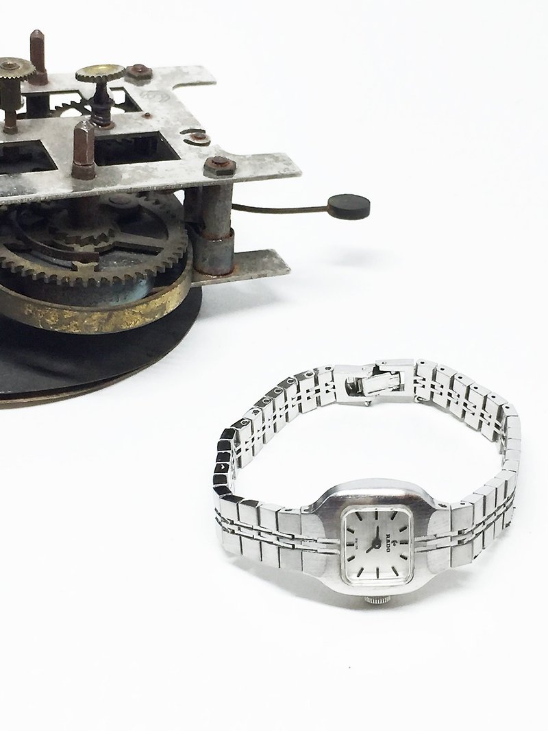 1970s Rado square antique mechanical watch - นาฬิกาผู้หญิง - โลหะ สีเงิน