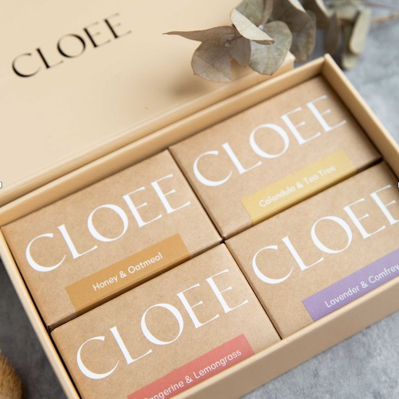 CLOEE American 2in1 cleansing and bathing soap hardcover gift box 4 sets with gift bag - สบู่ - น้ำมันหอม สีส้ม