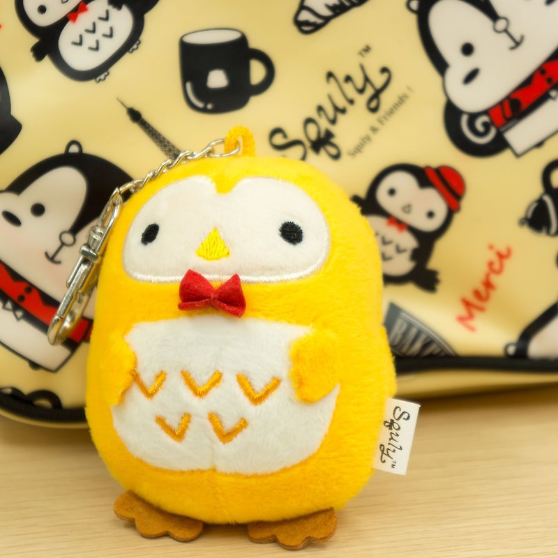 Owl Owlsss Owky Soft Plush Keychain F004SQT - ที่ห้อยกุญแจ - เส้นใยสังเคราะห์ สีเหลือง