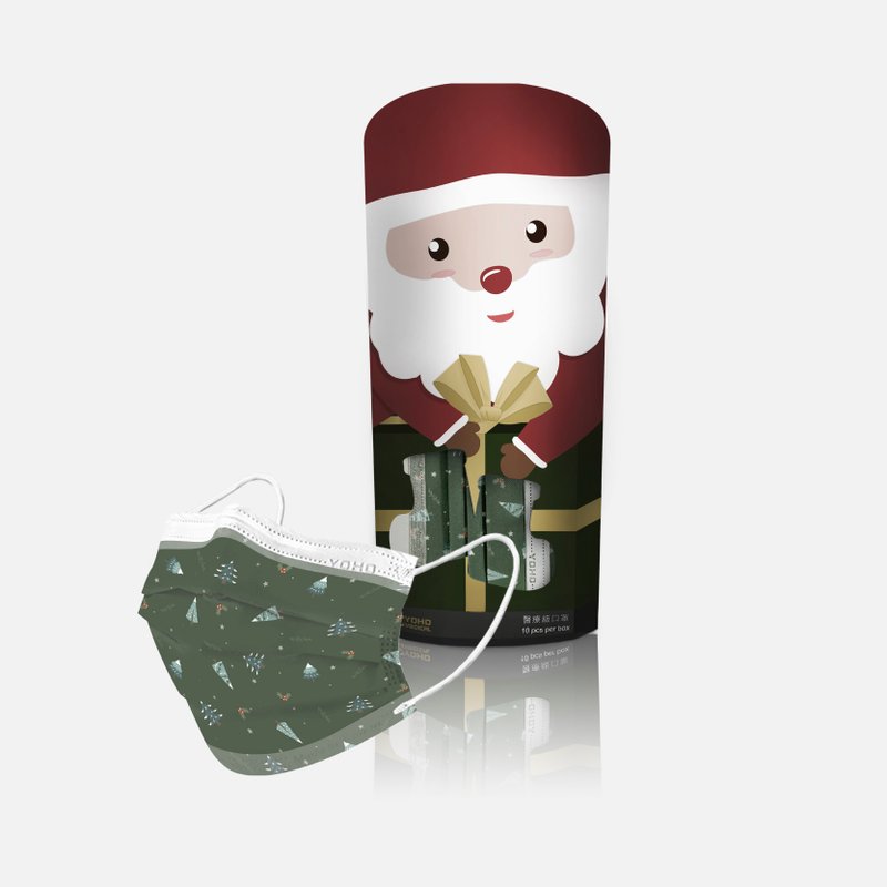 Yousheng Adult Medical Mask Twilight Christmas (Christmas Tree Type) 10pcs - หน้ากาก - วัสดุอื่นๆ สีเขียว