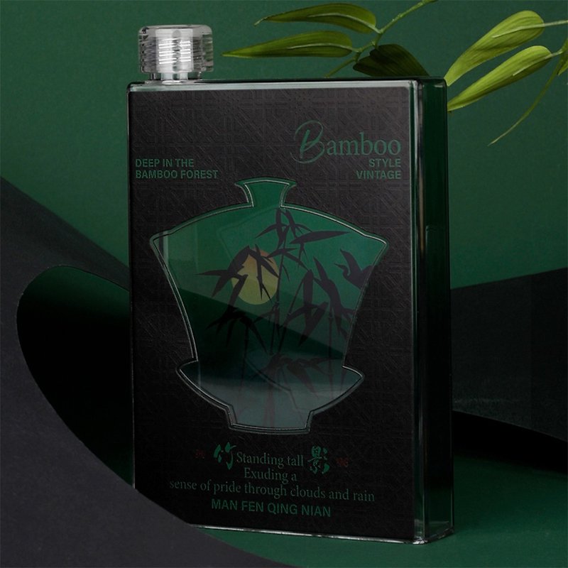 Full score bamboo shadow tumbler 500ml square transparent flat water cup - กระติกน้ำ - วัสดุอื่นๆ 