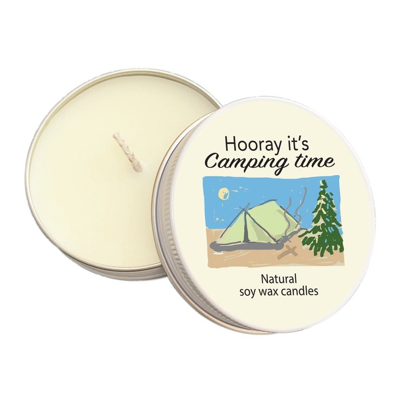 Summerstuff.marine - SOY WAX CANDLES กลิ่น HOORAY IT'S CAMPING TIME (60 g) - 香氛蠟燭/燭台 - 蠟 白色