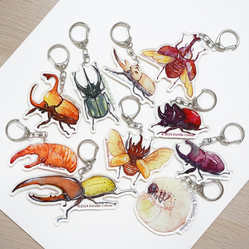 【Mr Beetles】Acrylic Keychain Set of Ten - Charms - Paper Brown