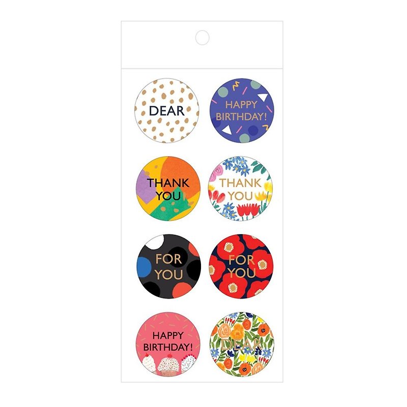 7321 painted graffiti decorative round gilding seal M-BBH English totem, 73D88834 - Stickers - Paper Multicolor