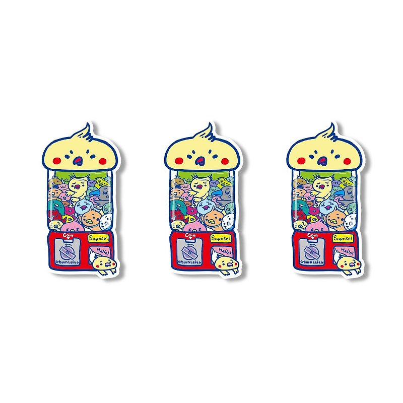 1212 fun design funny waterproof stickers - Capsule Toys - Happy Bird Co., Ltd. - สติกเกอร์ - วัสดุกันนำ้ สีเหลือง